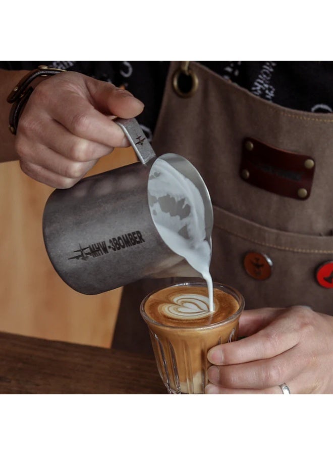 MHW-3BOMBER Latte Art Pitcher 5.0 Silver Spot – 600 ml Stainless Steel Milk Frothing Jug with Patented Crocodile Spout, Ergonomic Handle - Image 5